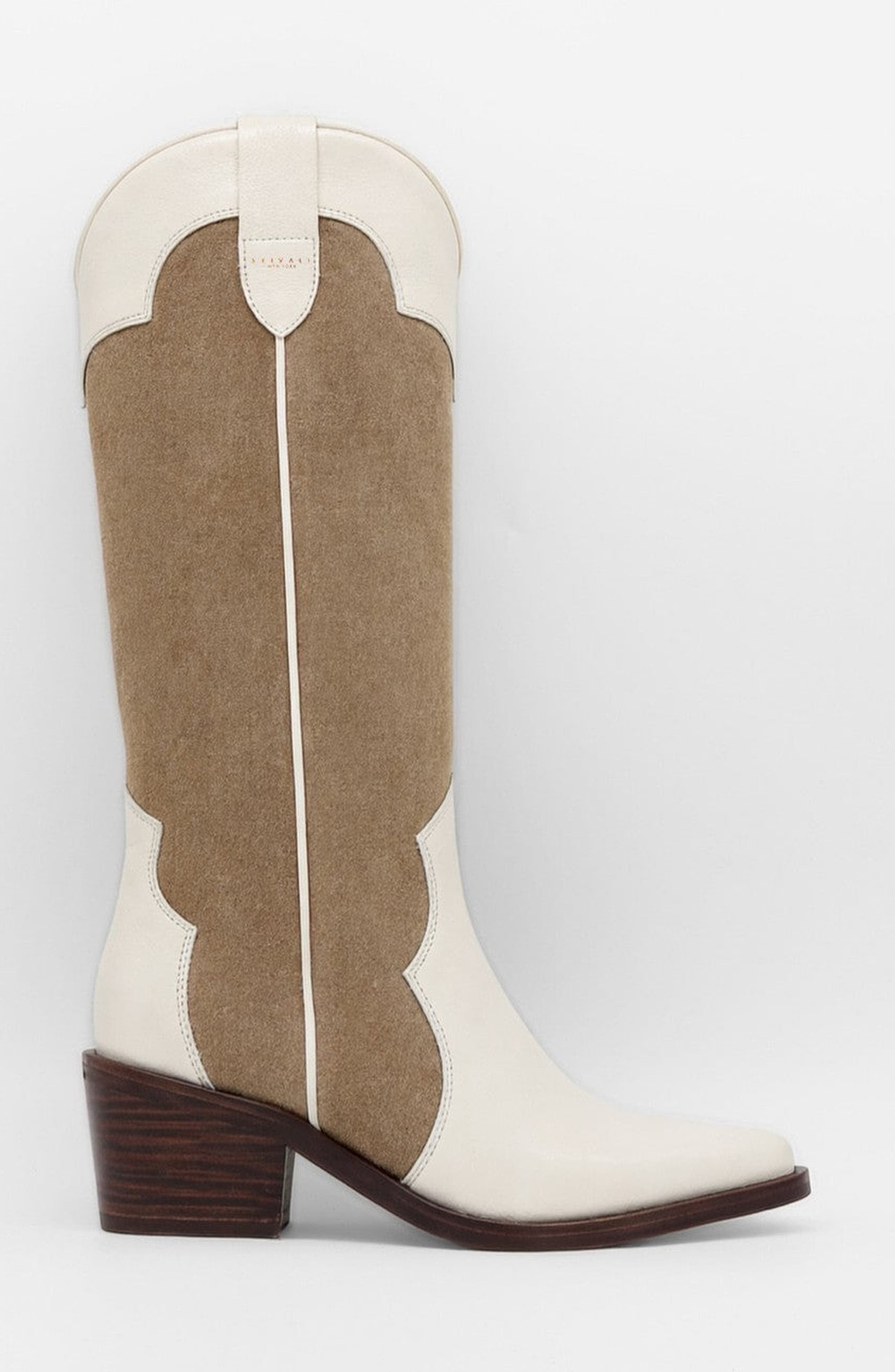 Agiatezza Western Boots, Alternate, color, Ivory / Mocha