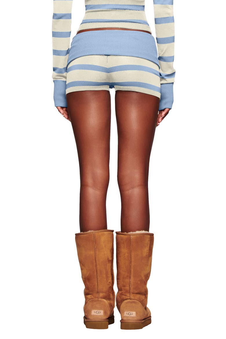 Suzi Stripe Knit Shorts, Alternate, color, BLUE WHITE STRIPE