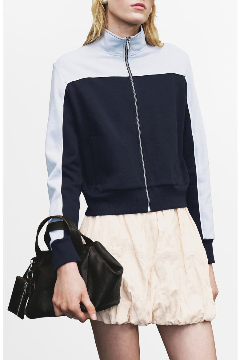 Two-Tone Zip Front Jacket, Main, color, BLUE