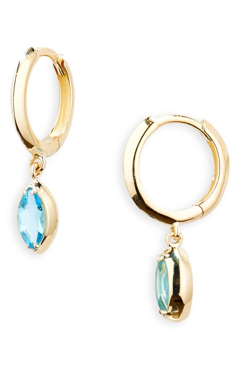 Bony Levy 14K Gold Blue Topaz Drop Earrings, Main, color, 