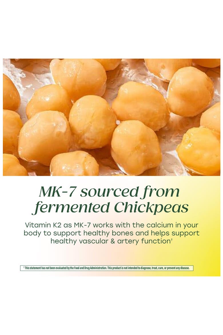 Vitamin K1 & K2 with Vitamin K2 MK7 from Fermented Chickpeas, Vegan, 60 Capsules, Alternate, color, None