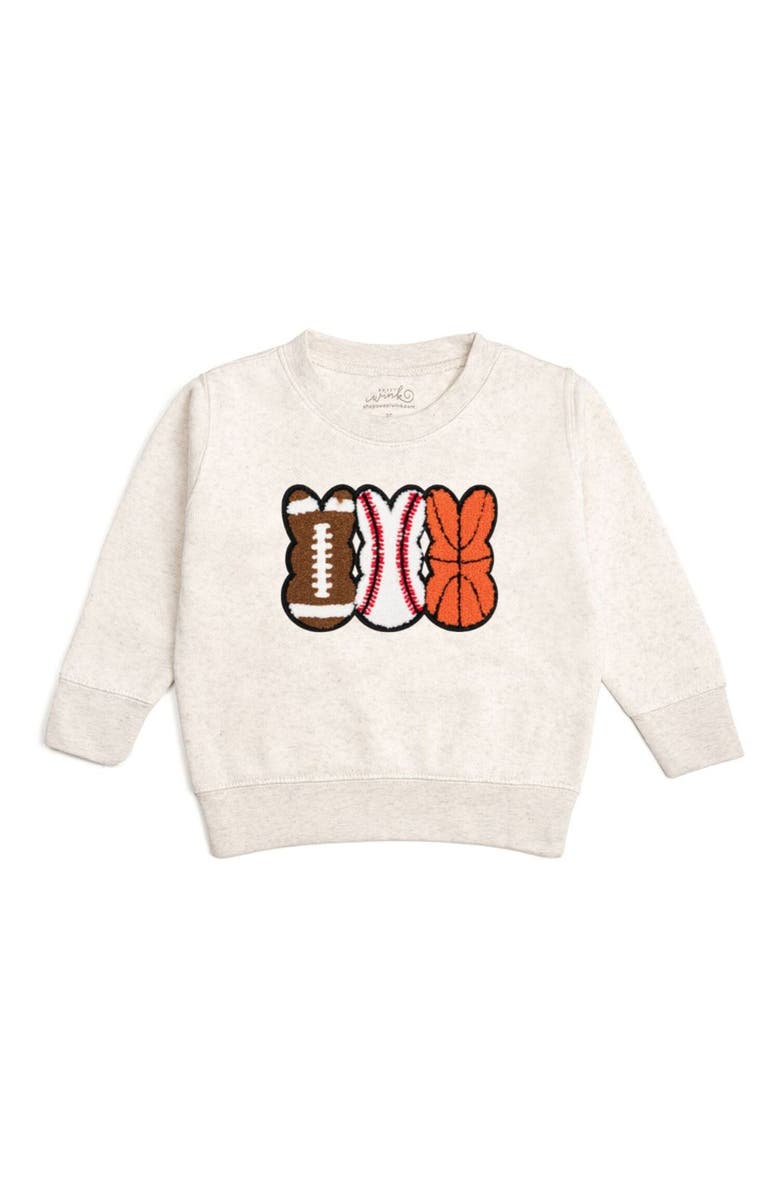 Sweet Wink Sports Peeps Patch Easter Sweatshirt, Main, color, Natural Heather