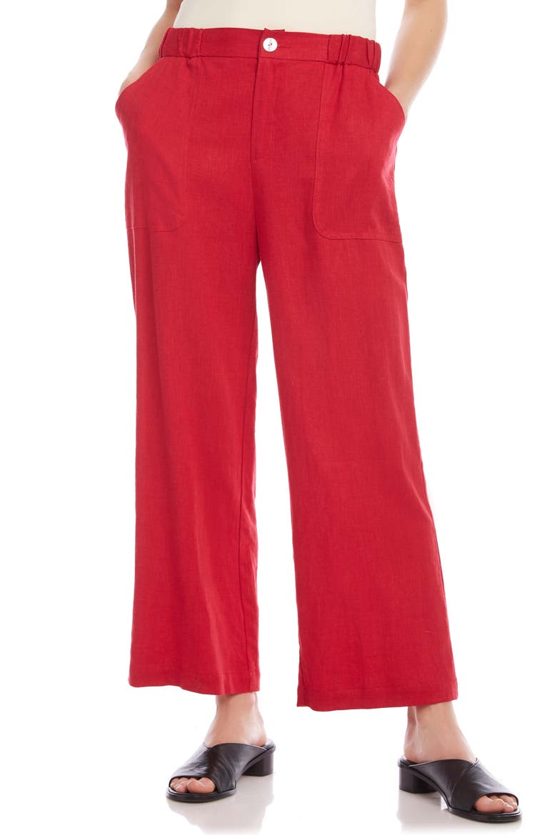 Crop Wide Leg Pants, Main, color, RED