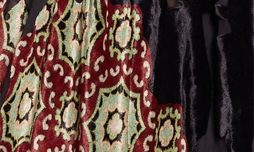 Dries Van Noten Dingo Draped Asymmetric Velvet & Silk Devoré Midi Dress In Multi