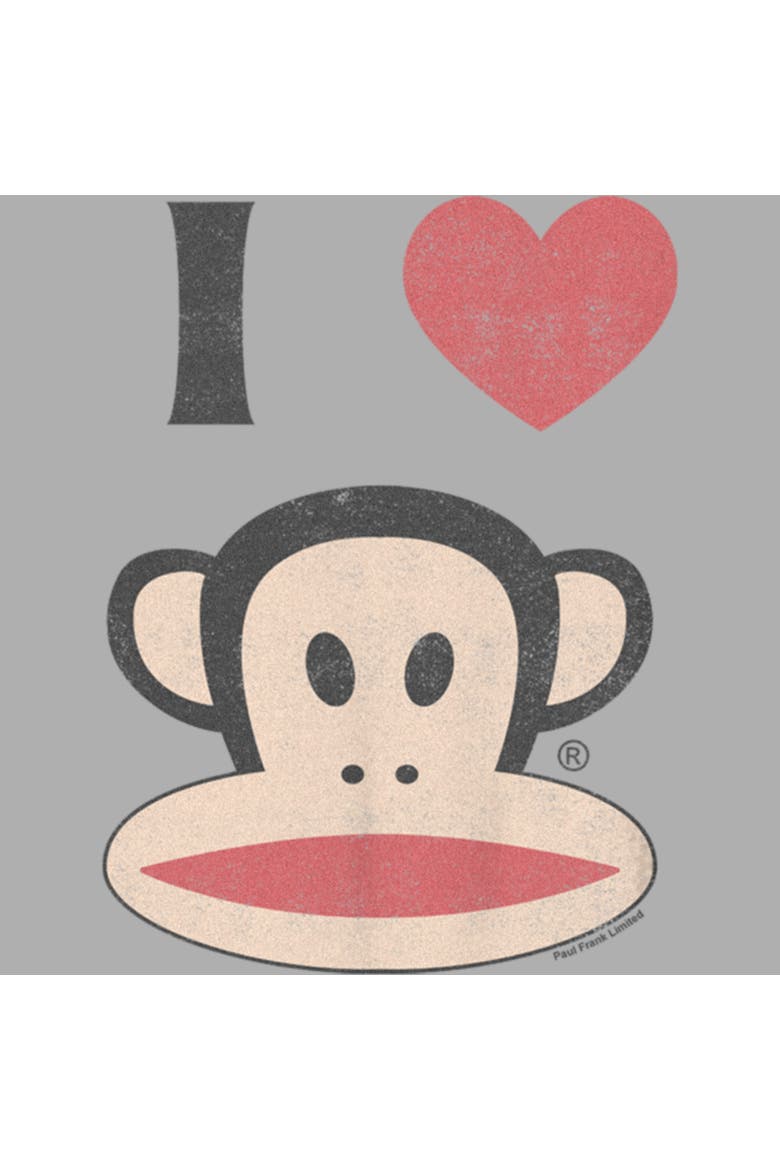 Boy's Paul Frank Distressed I Heart Julius  Graphic T-Shirt, Alternate, color, Athletic Heather