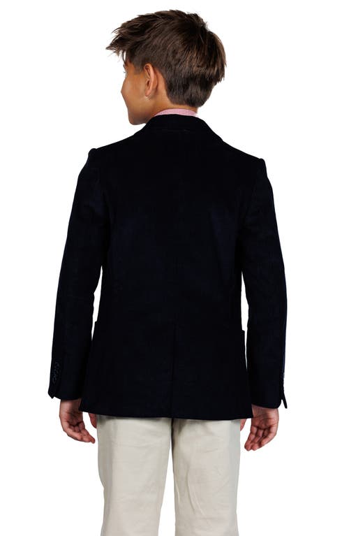 Tailorbyrd Kids' Solid Fine Wale Corduroy Sport Coat In Black