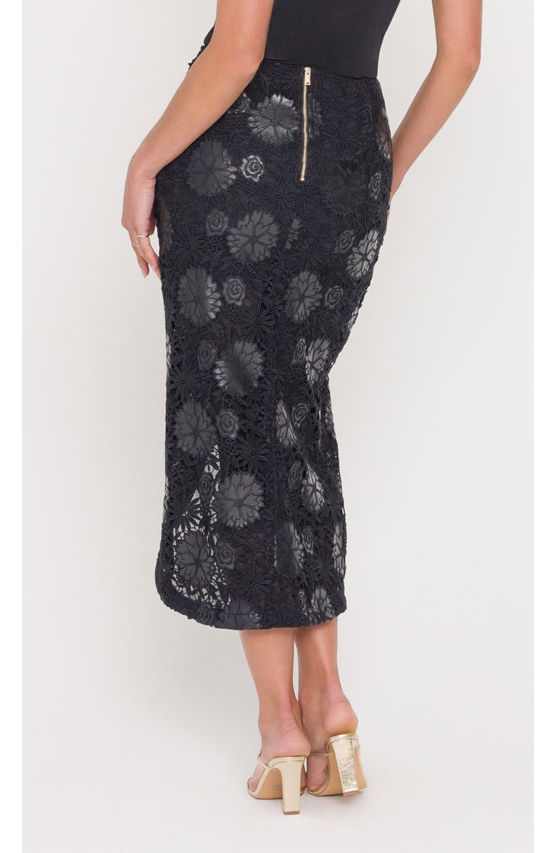 Generation Love Amanda Vegan Leather Guipure Skirt, Alternate, color, Black