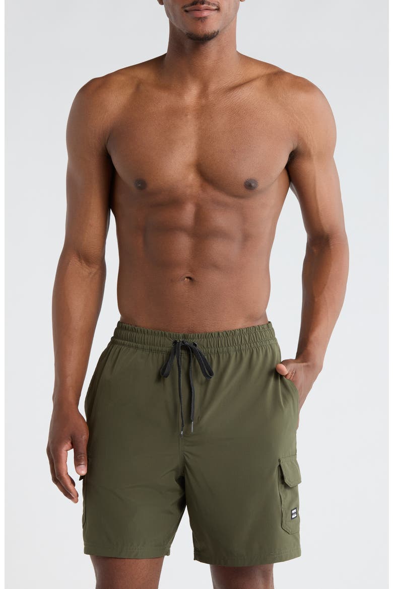 Cargo Volley Swim Shorts, Main, color, DEEP DEPTHS