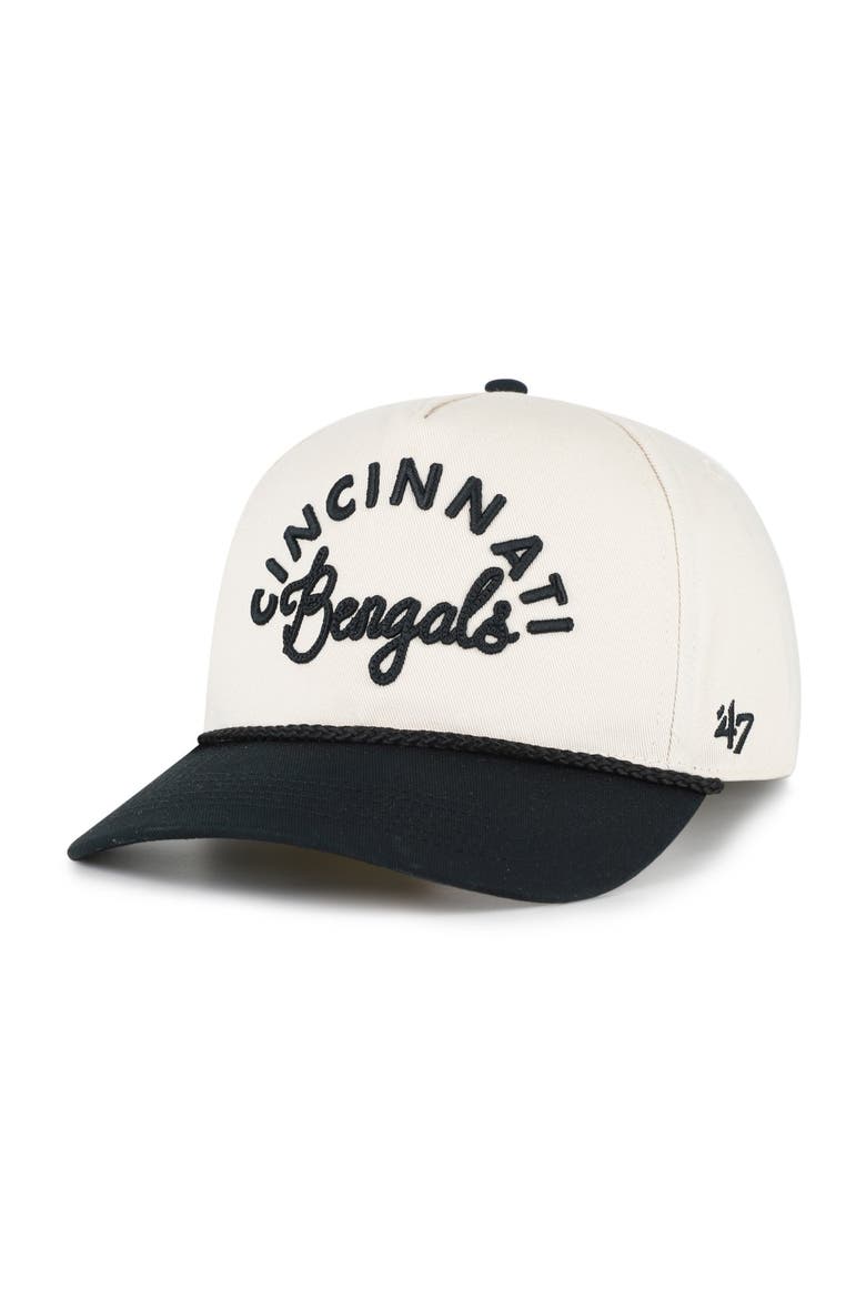 Women's '47 Natural Cincinnati Bengals Rope Script Hitch Adjustable Hat, Main, color, Natural