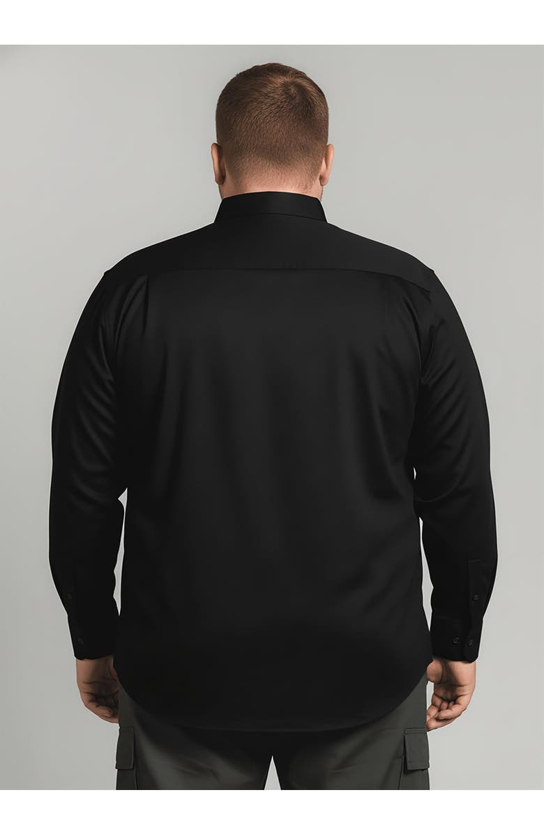 Regent Row Men’s Big and Tall Commuter Shirt, Long Sleeve Button Down, Tailored Fit, Spread Collar, Performance Fabric, Stylish & Casual Breathable Shirt, Alternate, color, Black