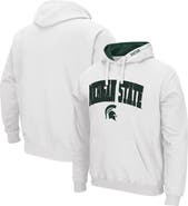 COLOSSEUM Men's Colosseum White Michigan State Spartans Arch & Logo 3.0 Pullover Hoodie