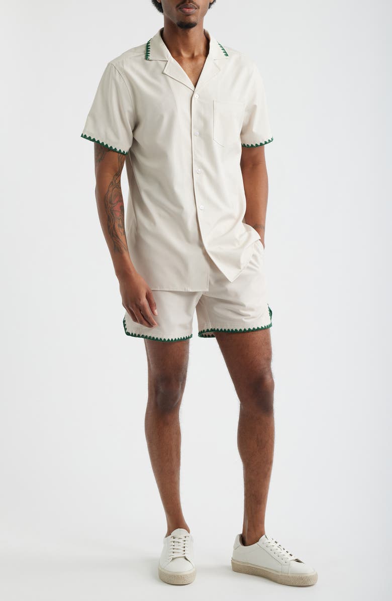 MAVRANS Golf Ball Stitch Weekend Camp Shirt, Alternate, color, 