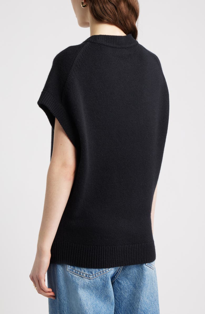 Nordstrom Cap Sleeve Wool & Cashmere Sweater, Alternate, color, Black Rock