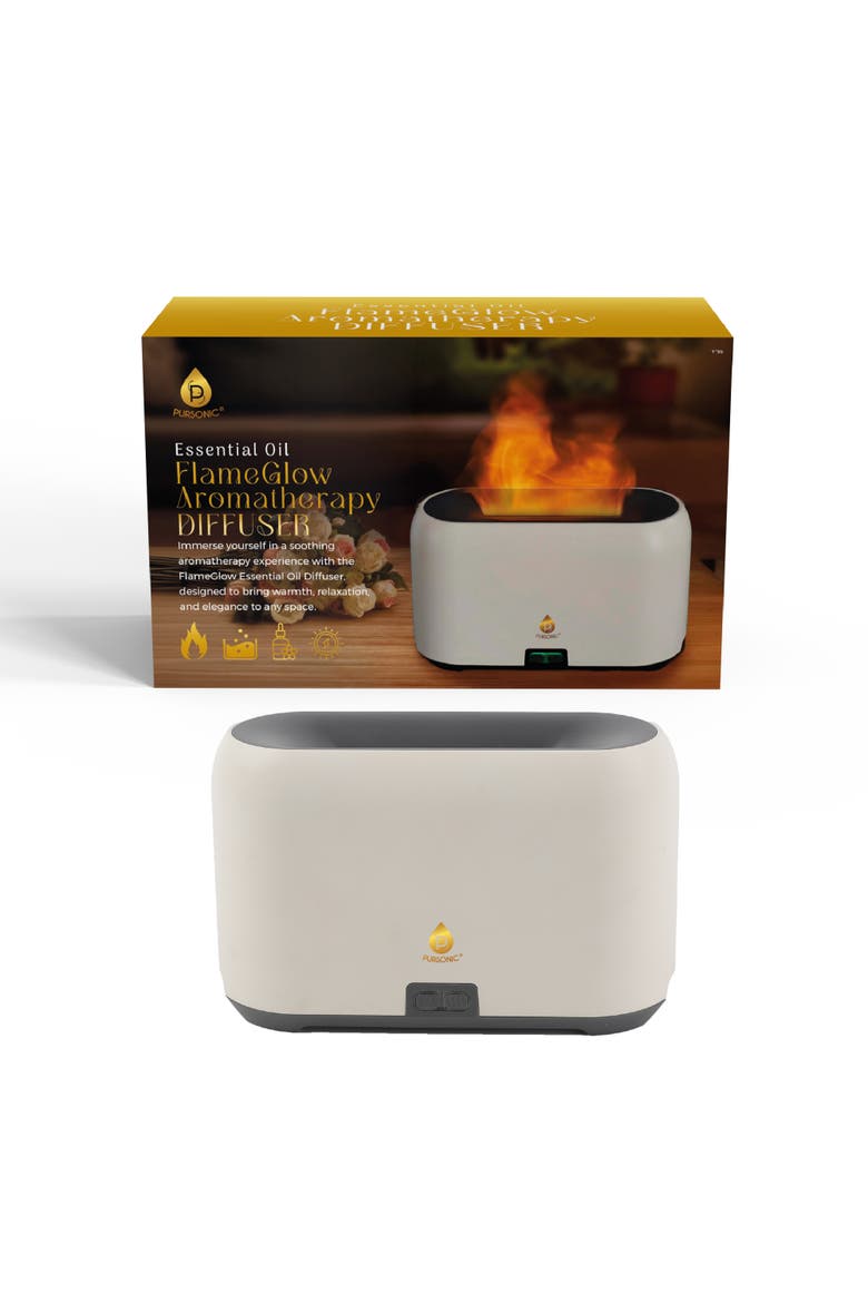 Essential Oil FlameGlow Aromatherapy Diffuser, Main, color, White