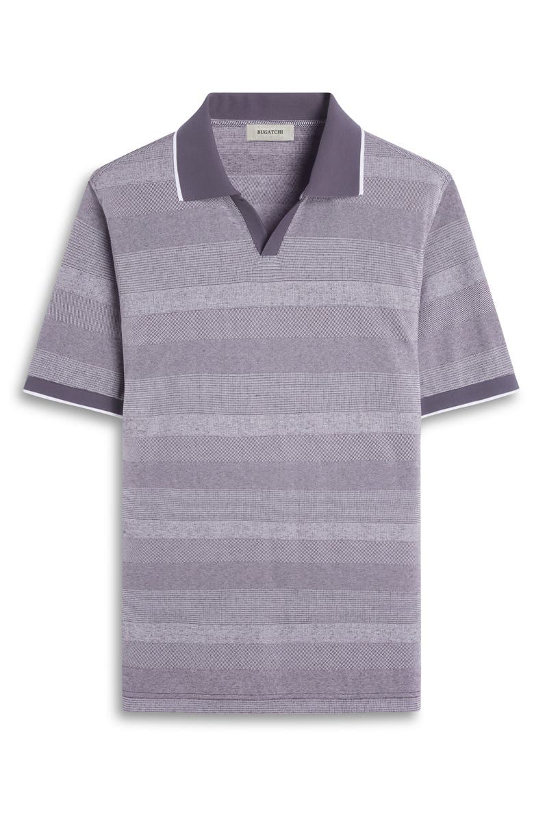 Bugatchi Tipped Johnny Collar Polo, Alternate, color, Anthracite