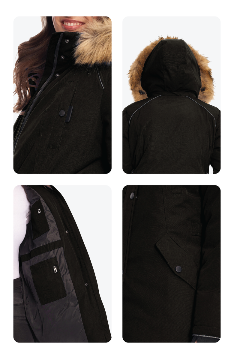 Alpine North GLACIER PLUS SIZE - Vegan Down Classic Winter Parka Jacket, Alternate, color, Black