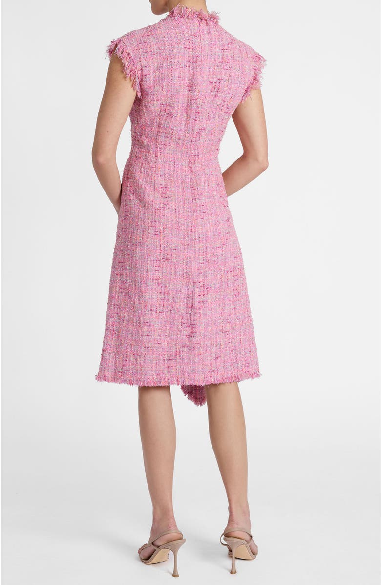 Santorelli Cici Asymmetric A-Line Dress in Cotton Blend Tweed, Alternate, color, Candy Pink