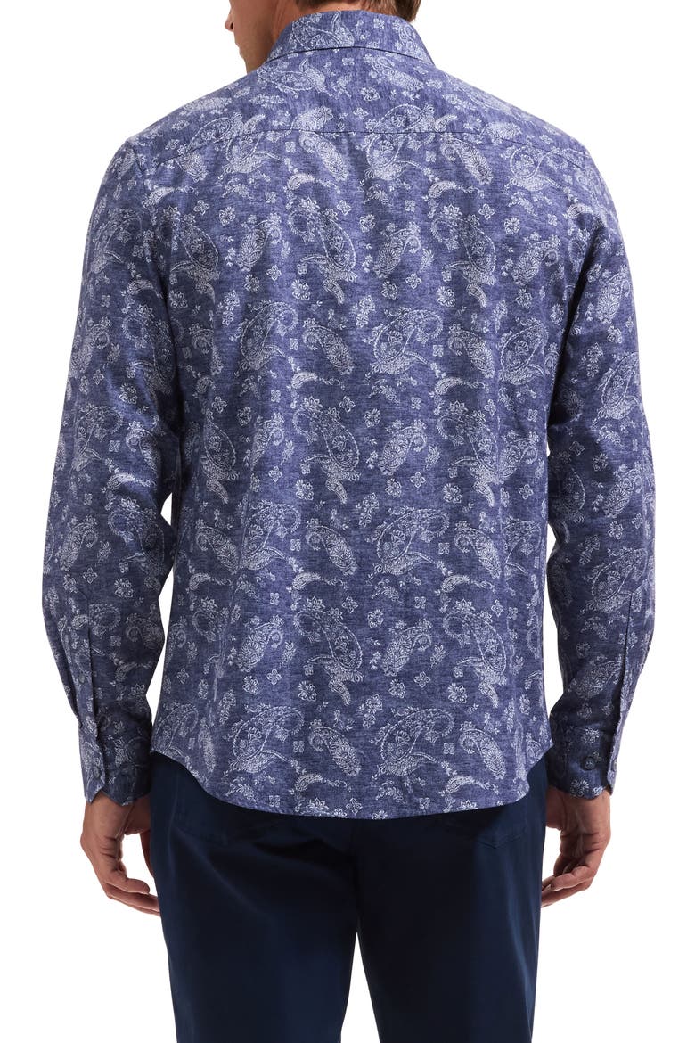 Axel Shaped Fit Button-Up Shirt, Alternate, color, INDIGO