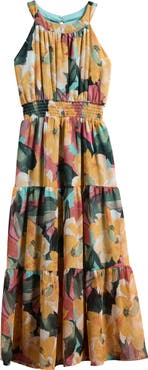 LOVE, NICKIE LEW Kids' Print Tiered Party Dress