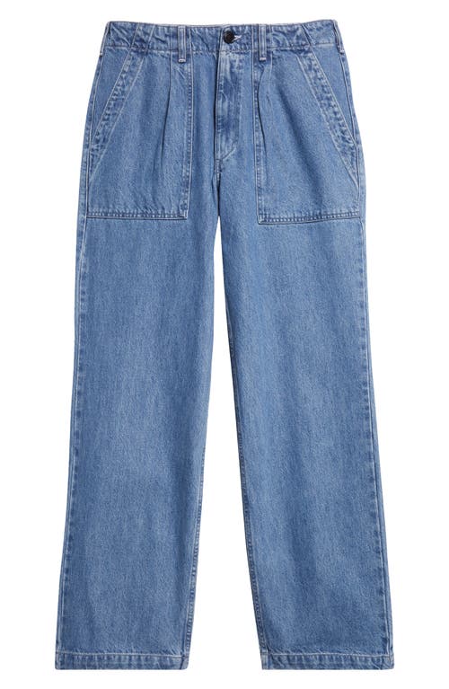 Noah Pleated Denim Fatigue Pants in Indigo 