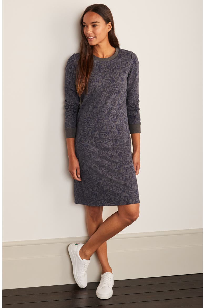 Crewneck Sweatshirt Dress, Alternate, color, CHARCOAL MARL, RIPPLE WAVE