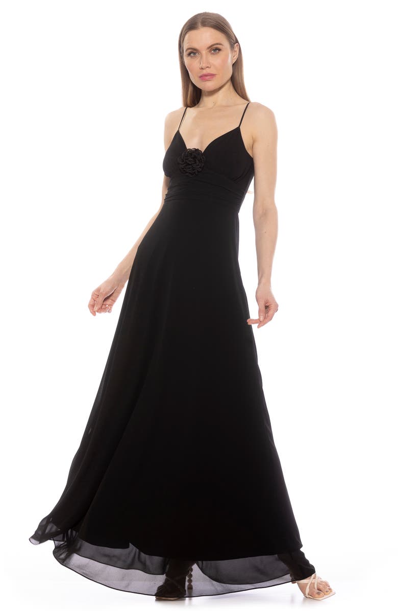 Alexia Admor Layla Rosette Maxi Dress, Alternate, color, 