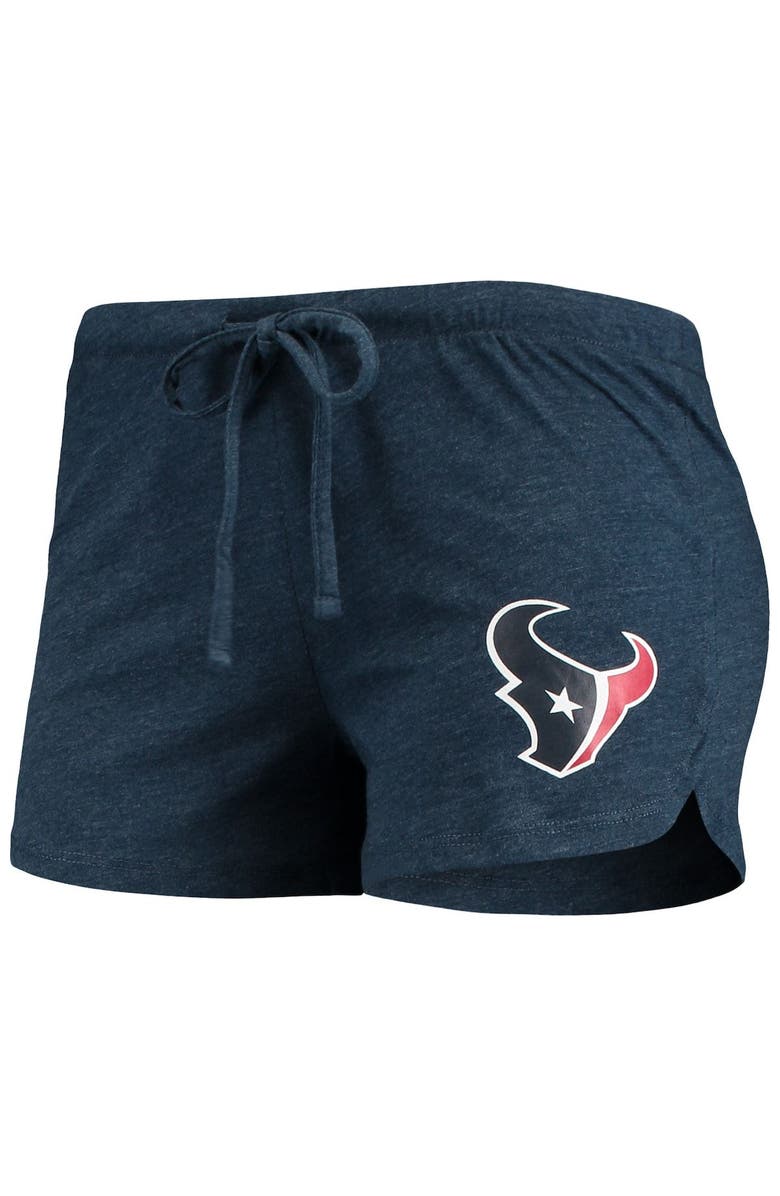 CONCEPTS SPORT Women's Concepts Sport Navy Houston Texans Meter Knit Long Sleeve Raglan Top & Shorts Sleep Set, Alternate, color, 