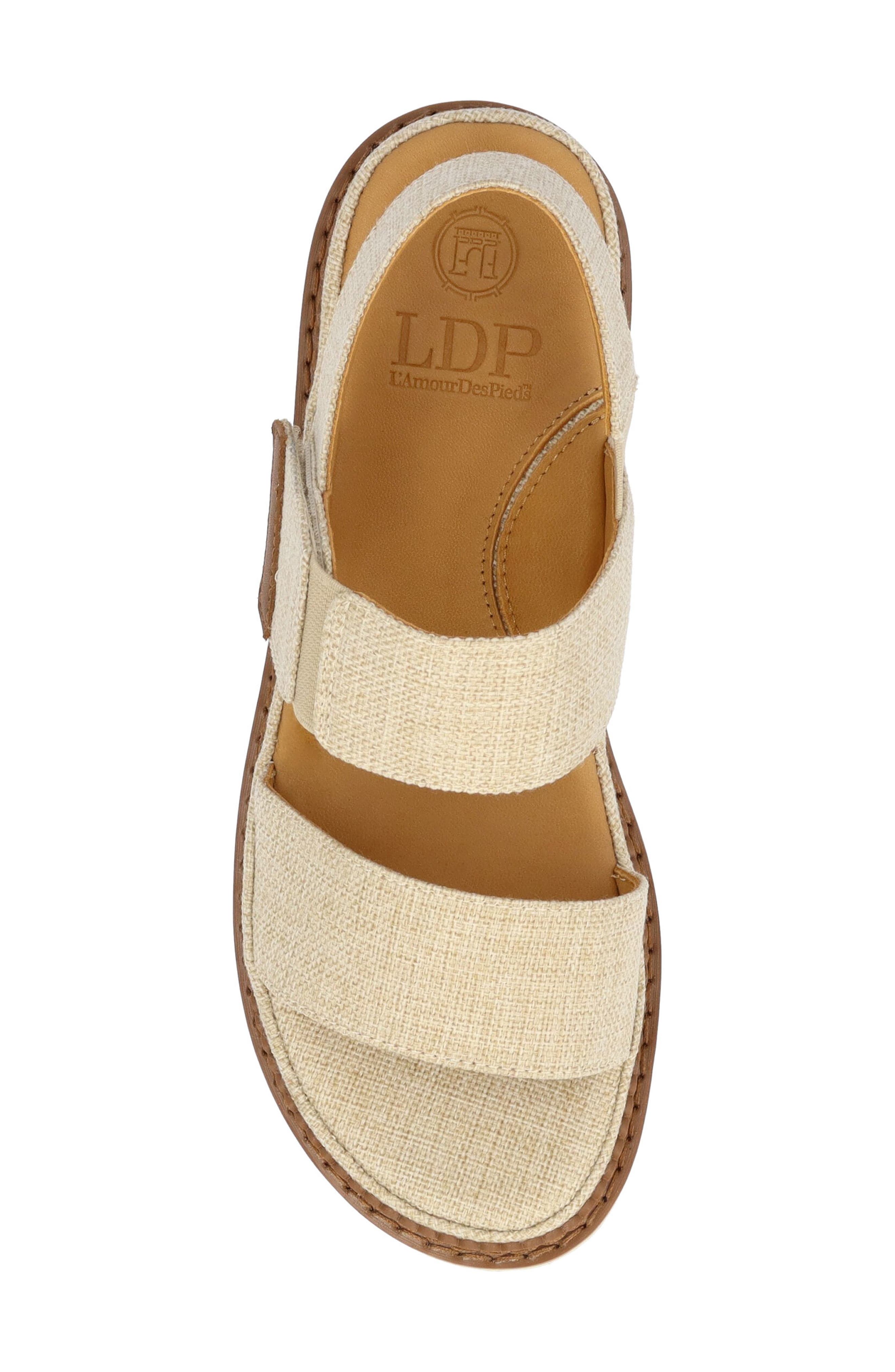 L'Amour des Pieds Delphina Ankle Strap Sandal, Alternate, color, Natural