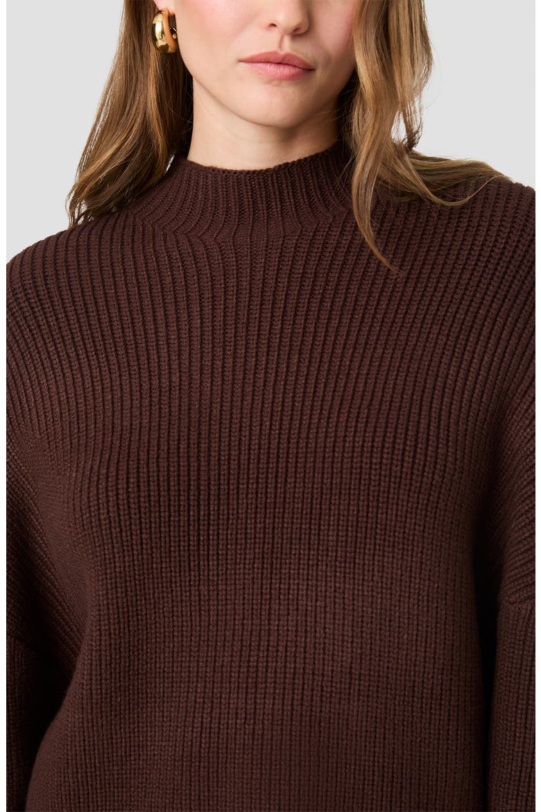 Babysoft Mock Neck Ribbed Sweater, Alternate, color, COCOA BROWN