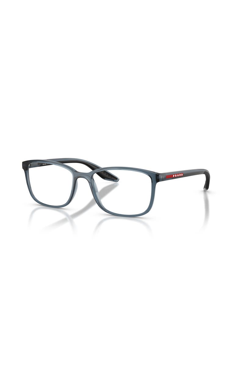 Prada Linea Rossa 55mm Rectangle optical glasses, Main, color, Blue
