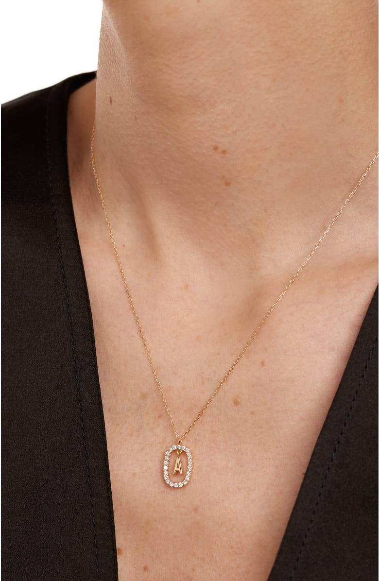 PDPAOLA Diamonds And Gold Letter Necklace, Alternate, color,