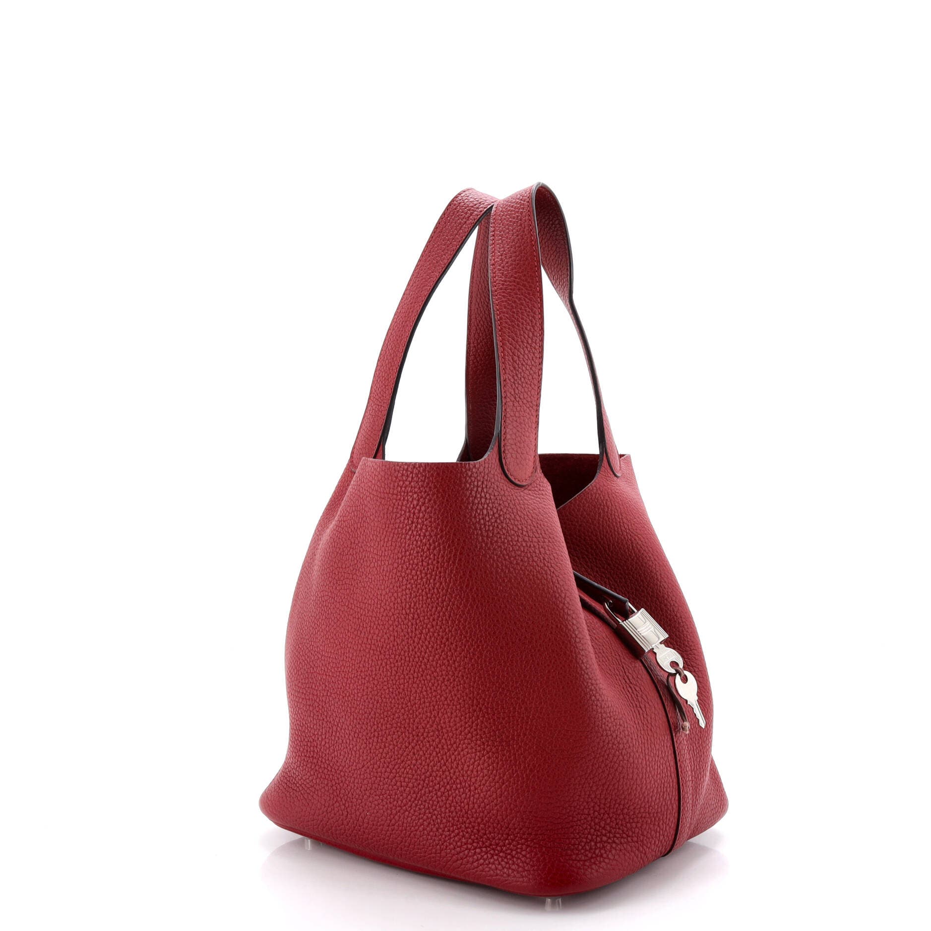 Pre-Owned Hermes Picotin Lock Bag Clemence MM, Alternate, color, Rouge Grenat