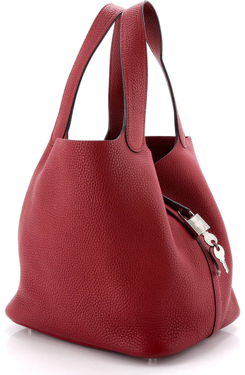 Pre-Owned Hermes Picotin Lock Bag Clemence MM, Alternate, color, Rouge Grenat