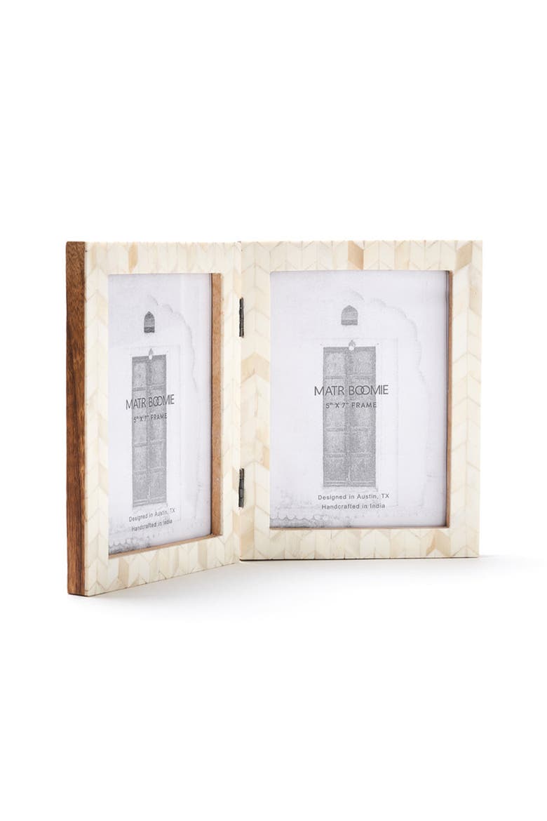 Artemis Picture Frame - Carved Bone, Main, color, White - 5x7
