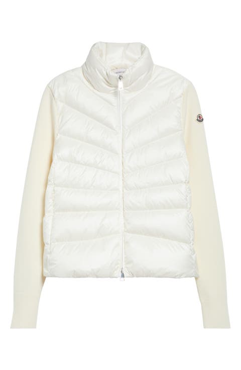 Quilted Down & Wool Knit Cardigan