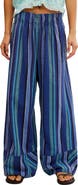 Free People Days End Stripe Wide Leg Linen Pants