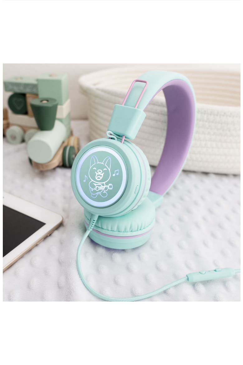 KidJamz KJ55U (2 Pack) USB-C Kid's Headphones w/ LED Lights, Alternate, color, Mint/Pink