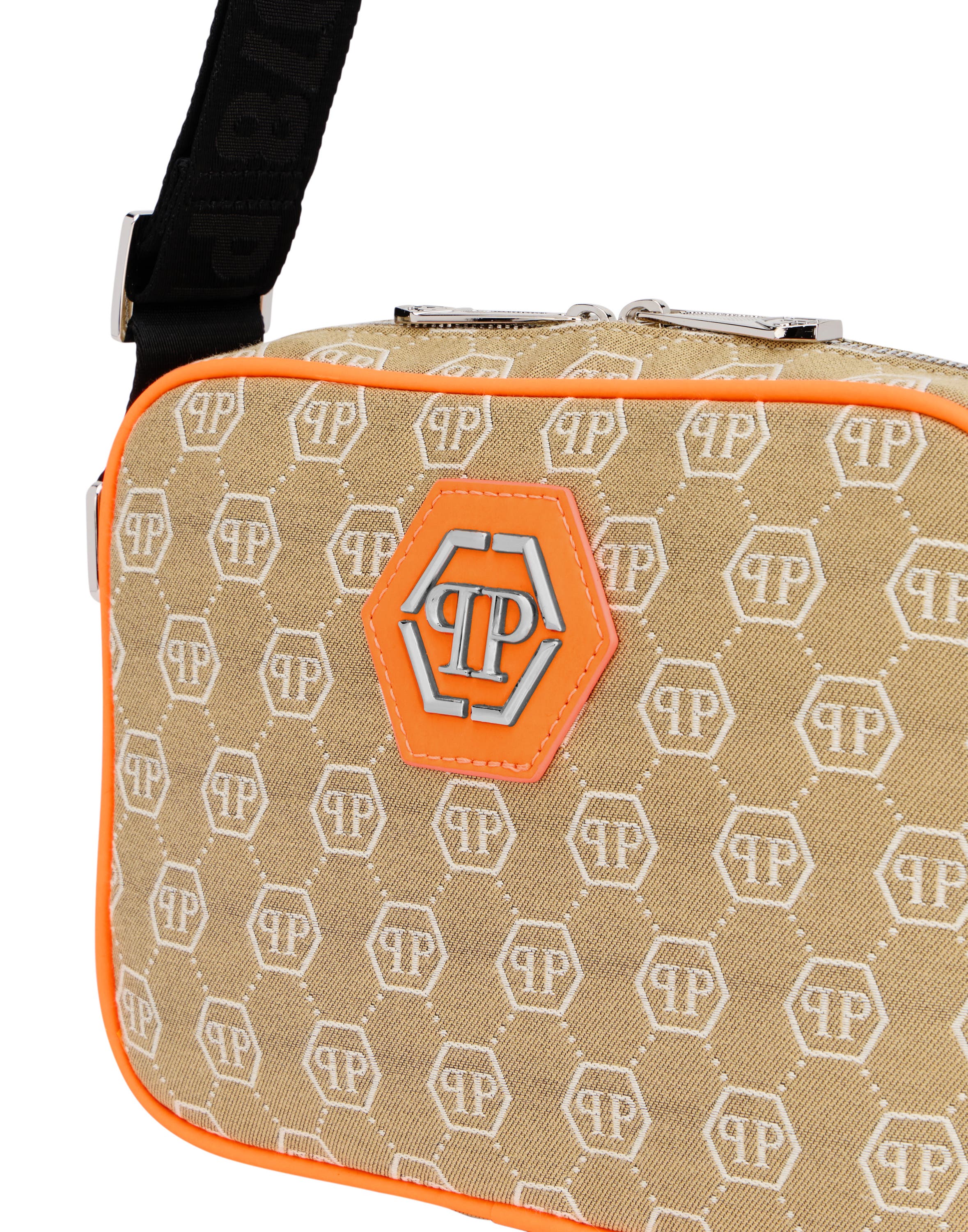 Belt Bag Jacquard Monogram Men, Alternate, color, beige/orange