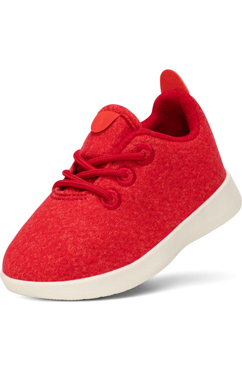 Allbirds Kids' Wool Runner Sneaker, Main, color, Bloom Red/ Natural White