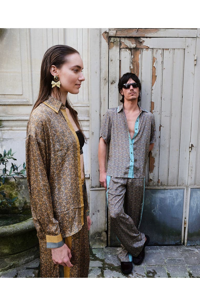 Monzlapur Paisley Motif Pant with Stripe, Alternate, color, Mint