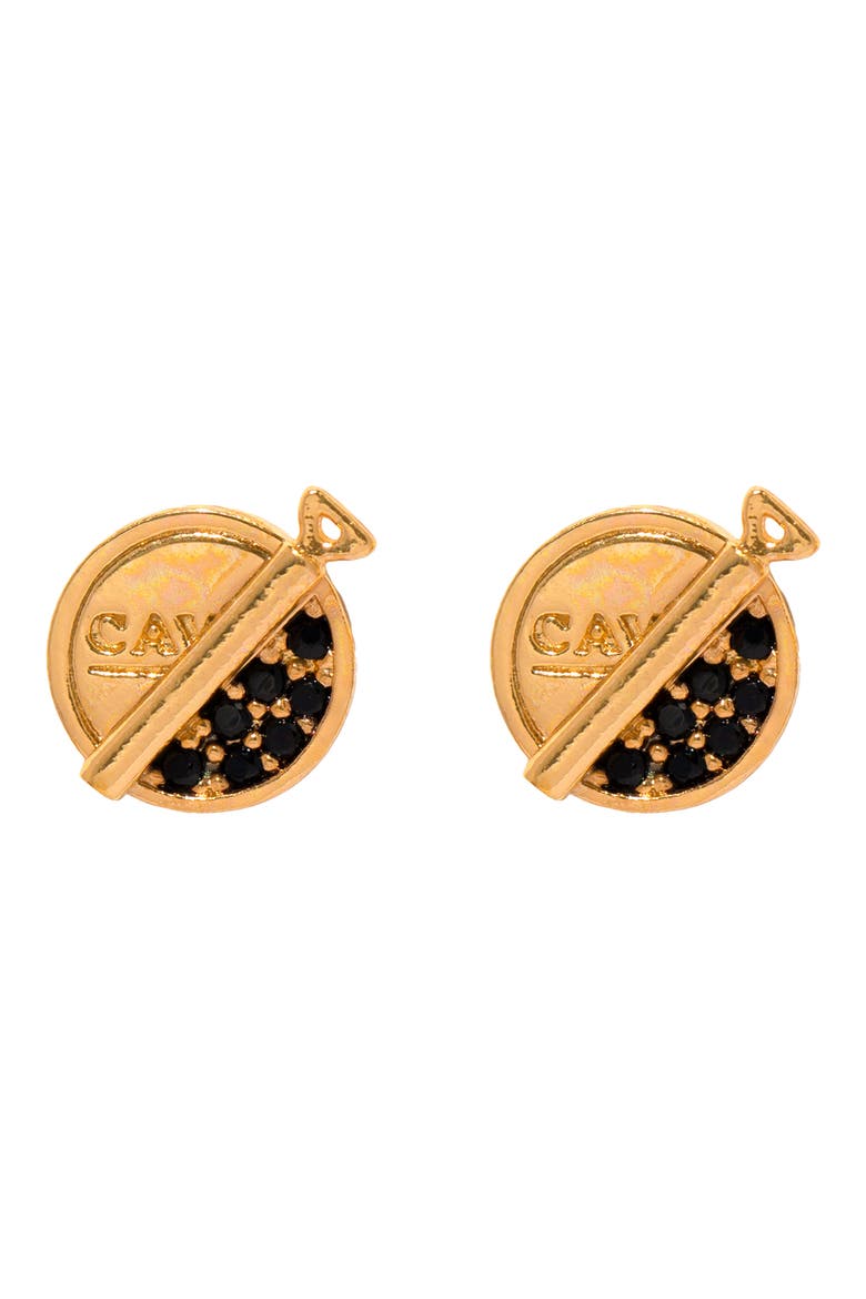 Premium Caviar Stud Earrings, Main, color, GOLD