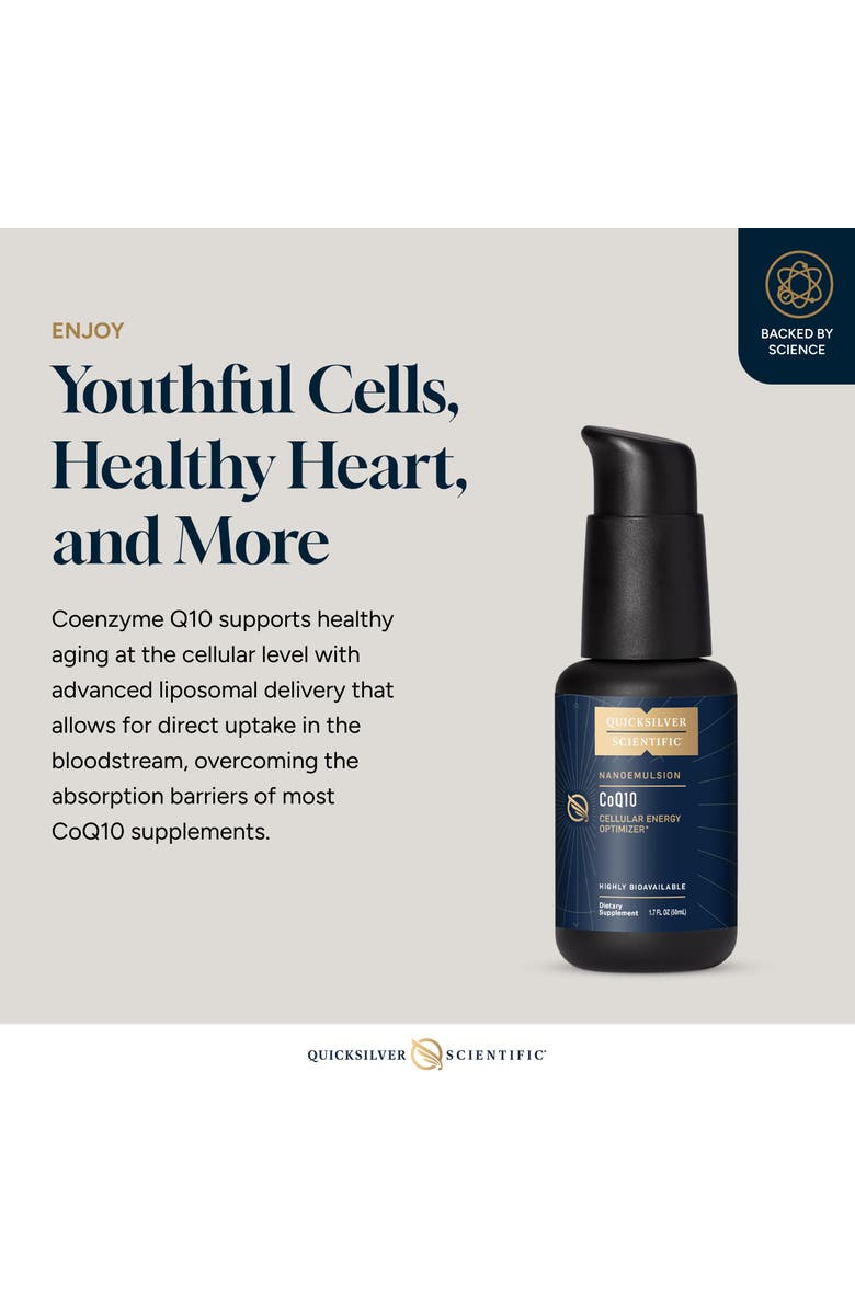 Quicksilver Scientific CoQ10 Nanoemulsion Coenzyme Q10 Liquid Supplement, Alternate, color, NO COLOR