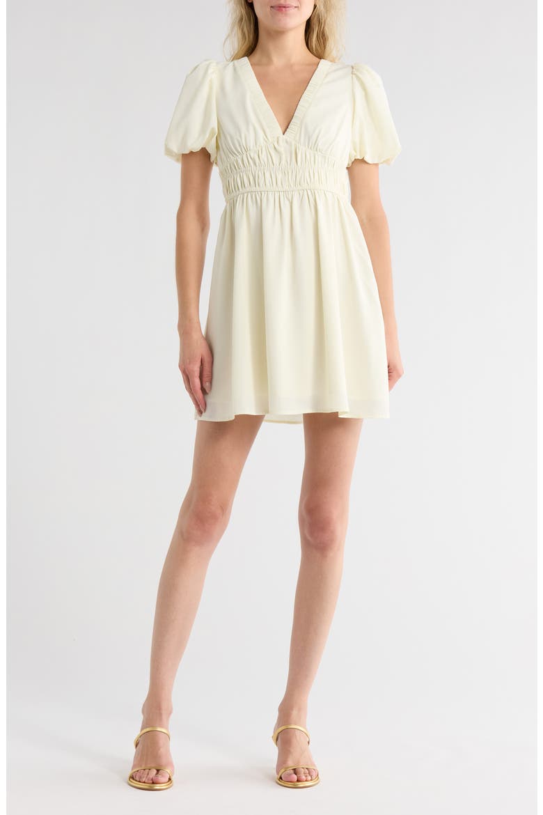 Puff Sleeve Dress, Main, color, IVORY