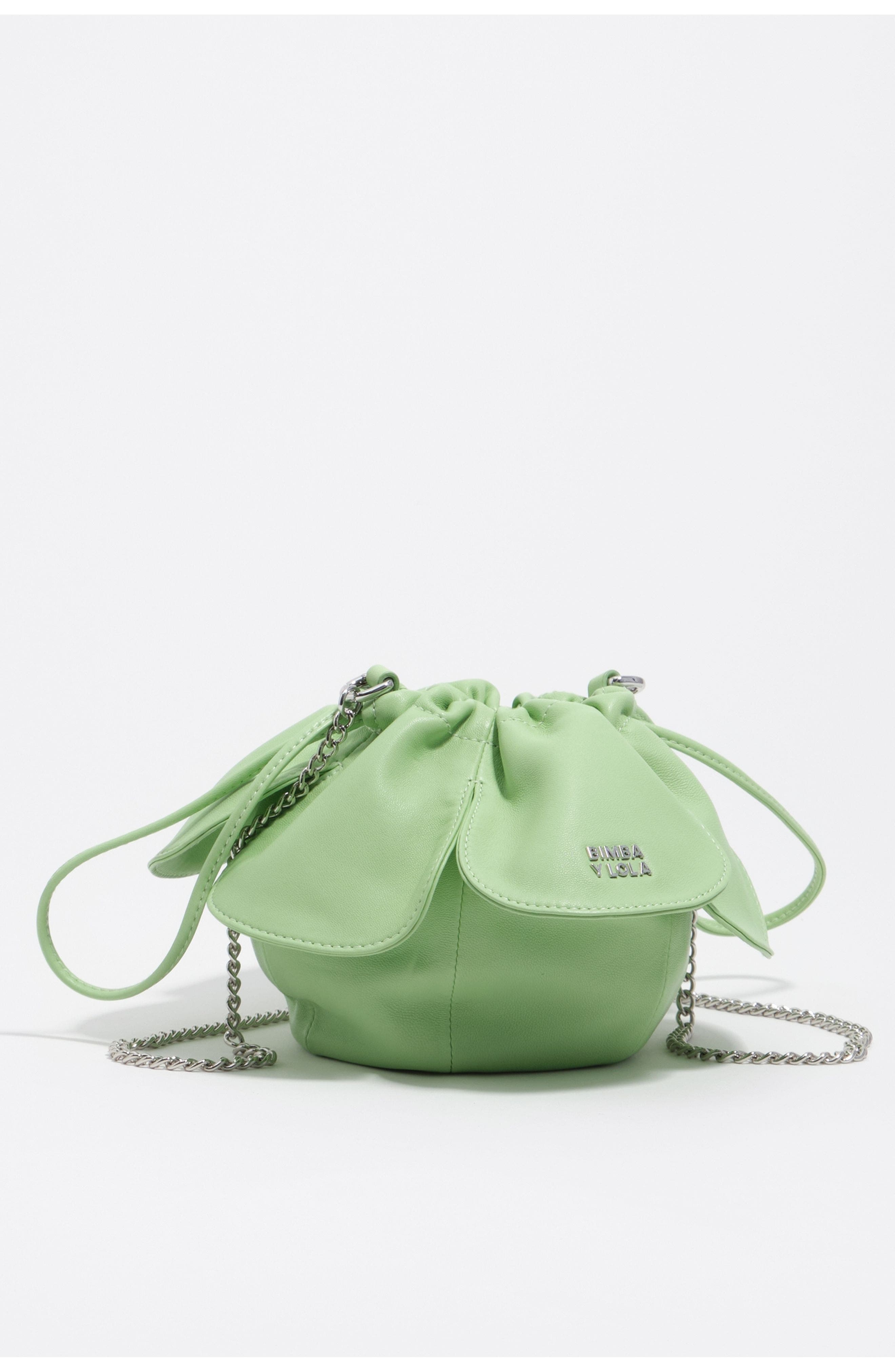Bimba y Lola Leather Pétalo Bag, Main, color, Pastel Green