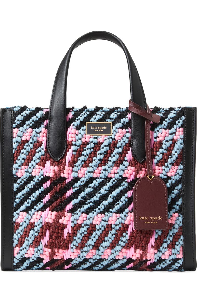 Kate Spade New York manhattan plaid chunky woven fabric tote, Main, color,