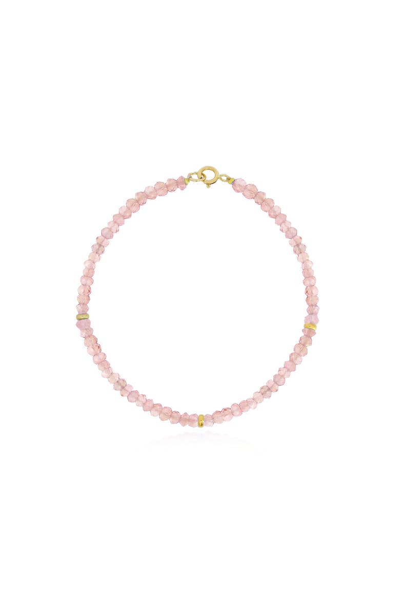 The Lovery Fine Jewelry Pink Opal Bead Bracelet, Main, color, Pink Opal