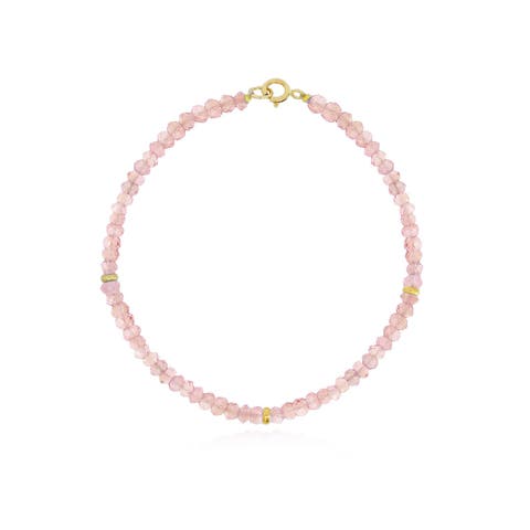 Pink Opal Bead Bracelet
