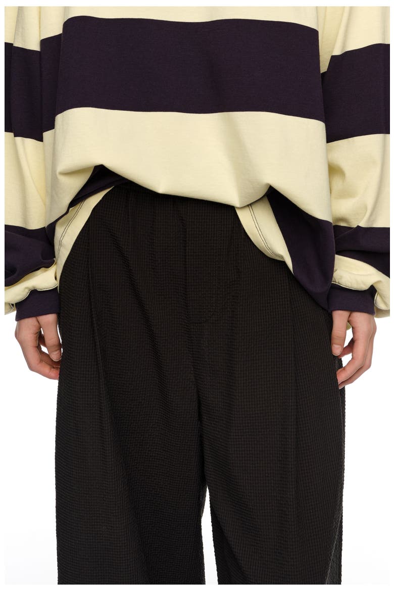 Textured Bell-Bottom Trousers, Alternate, color, BLACK