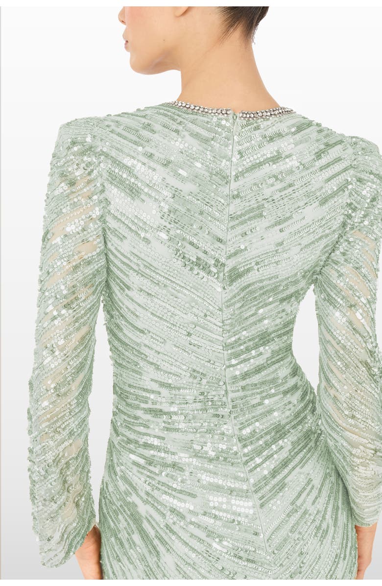 Jenny Packham Darcy Sequin-Embellished Dress, Alternate, color, Eau Du Nil