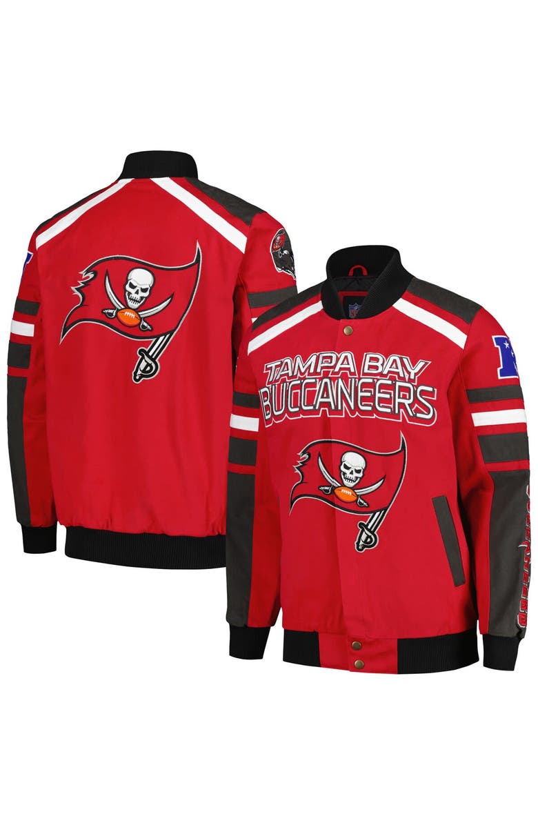 G-III SPORTS BY CARL BANKS Men's G-III Sports by Carl Banks Red Tampa Bay Buccaneers Power Forward Racing Full-Snap Jacket, Main, color, Red